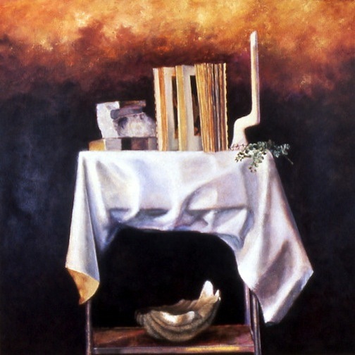 Still Life with Open Book 60x60